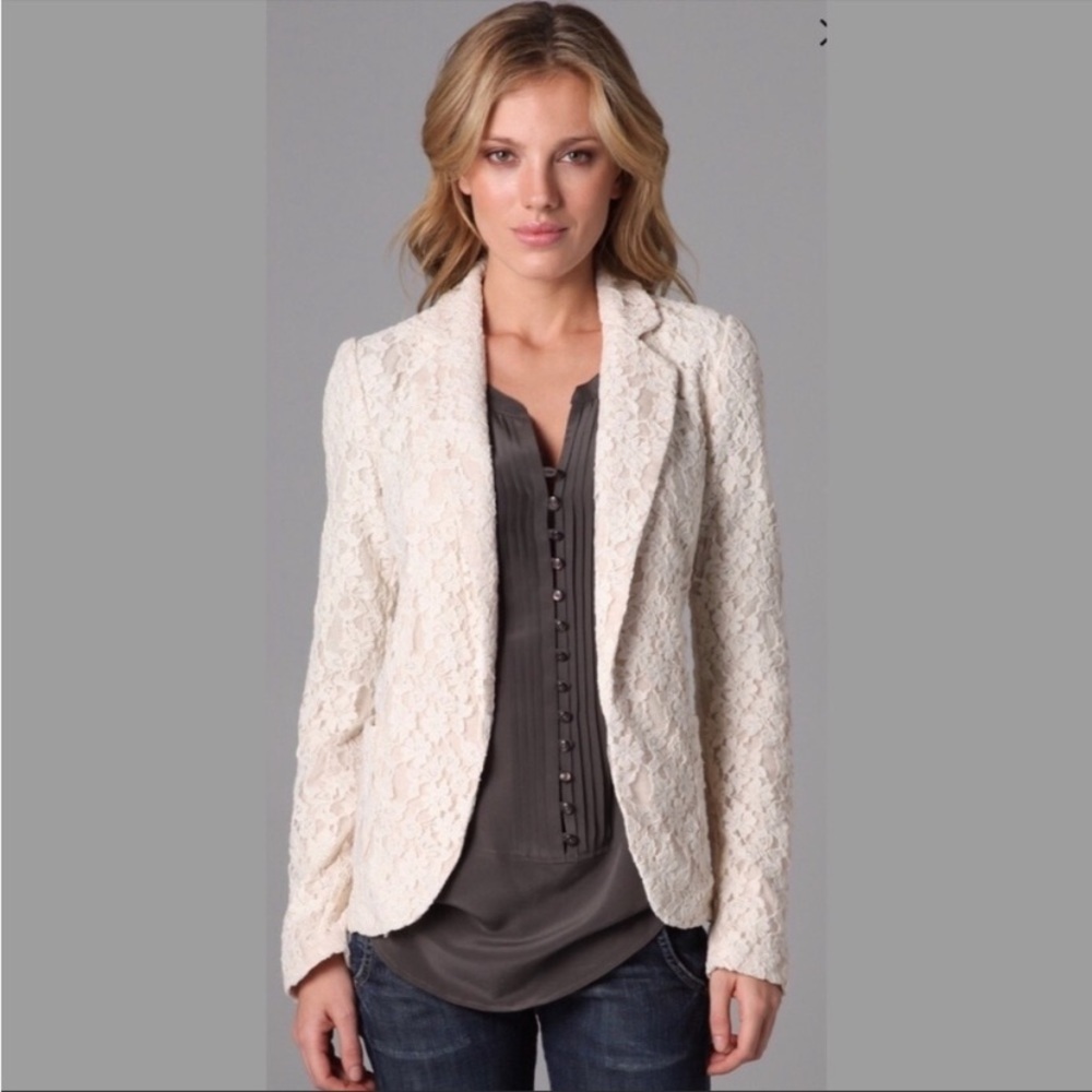 Rory Beca Sofia Lace Jacket Ivory Blazer Small